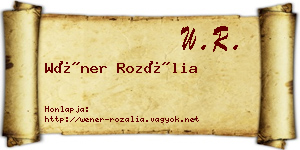 Wéner Rozália névjegykártya